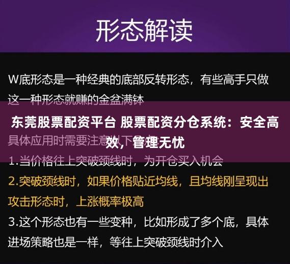 东莞股票配资平台 股票配资分仓系统：安全高效，管理无忧